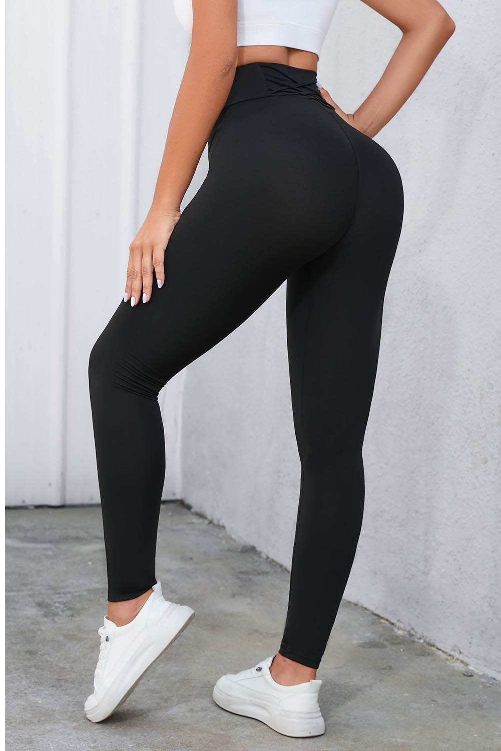 Crisscross Detail Wide Waistband Leggings Black Trendsi 60cc94e5a95146259d9cf8604eb86bec-Max