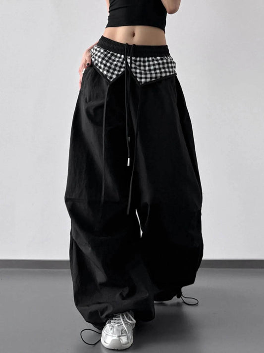 Wide Leg Pants with Checkered Detail Black Trendsi 6113e466-d6cc-429a-96ba-0ca0682f023d-Max-Origin