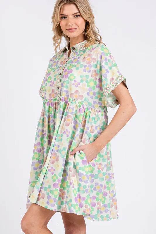 SAGE+FIG Floral Babydoll Short Sleeves Dress Trendsi 611d75a6-a9ba-428d-9a59-97b6ca6f3401-Max