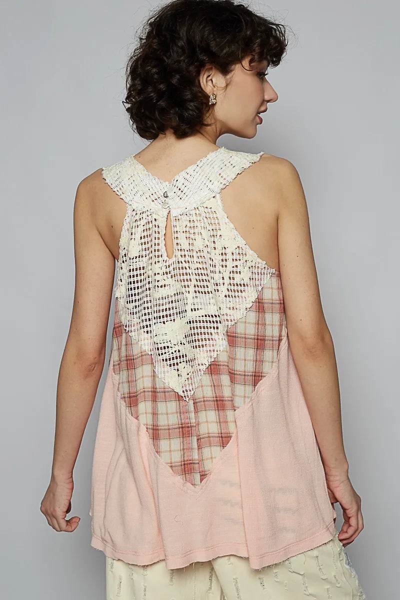 POL Crochet Lace Plaid Panel Detail Tank Trendsi 615b4eaa-daef-4d28-b19a-b56af59fdde4-Max-Origin