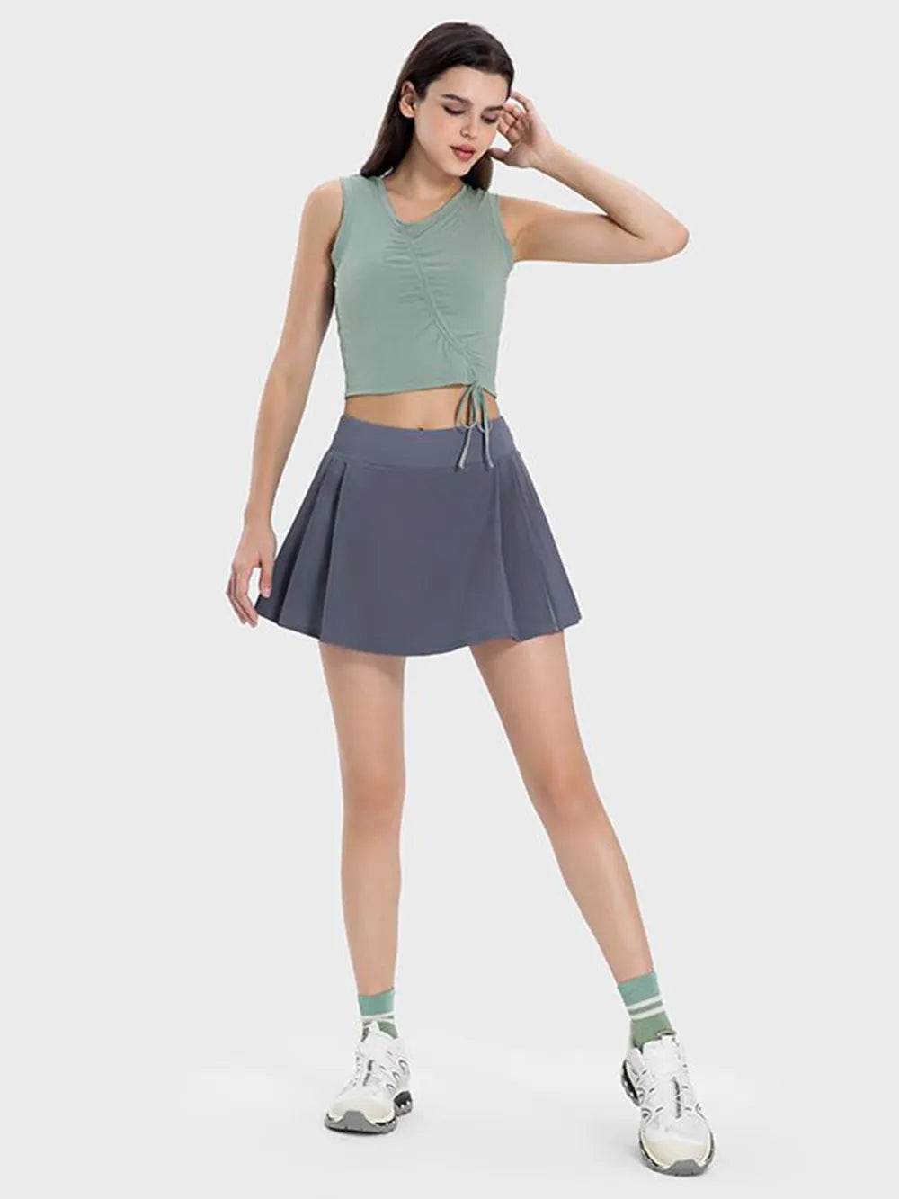 Millennia Pleated Detail Mid-Rise Waist Active Skirt Trendsi 61732c31-12d2-4d33-8bc2-0cc9c5aaacd2-Max