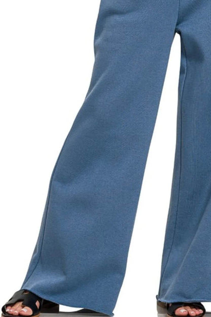 Zenana Fleece Exposed Seam Wide Leg Sweatpants Trendsi 61d6bcb5-5055-485c-8960-87116284b07f-Max-Origin