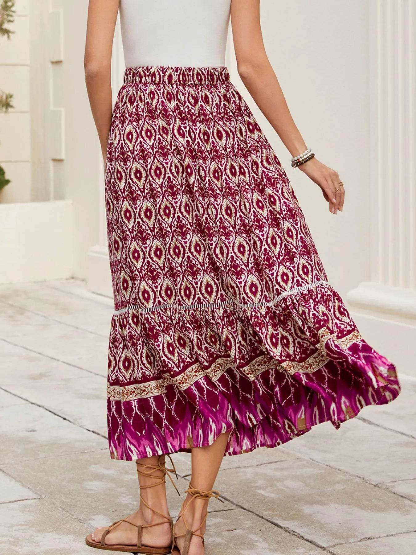 Bohemian Printed Ruched Maxi Skirt Trendsi 6216341b-ef4f-46e7-9b4a-2be34677256b-Max-Origin