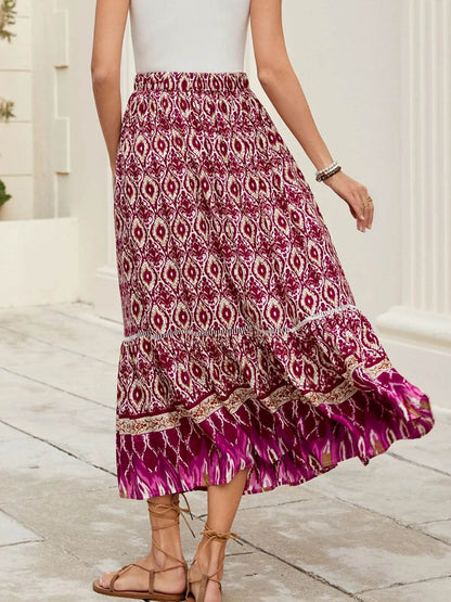 Bohemian Printed Ruched Maxi Skirt Trendsi 6216341b-ef4f-46e7-9b4a-2be34677256b-Max-Origin