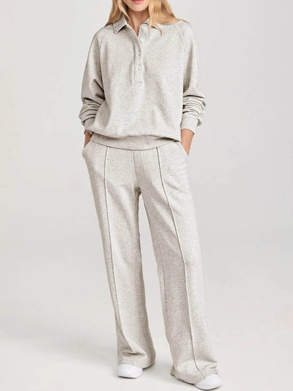 Collared Sweatshirt and High Waist Pants Active Set Light Gray Trendsi 621a6d36-6955-487b-8fd3-4b01cbd252d5-Max-Origin