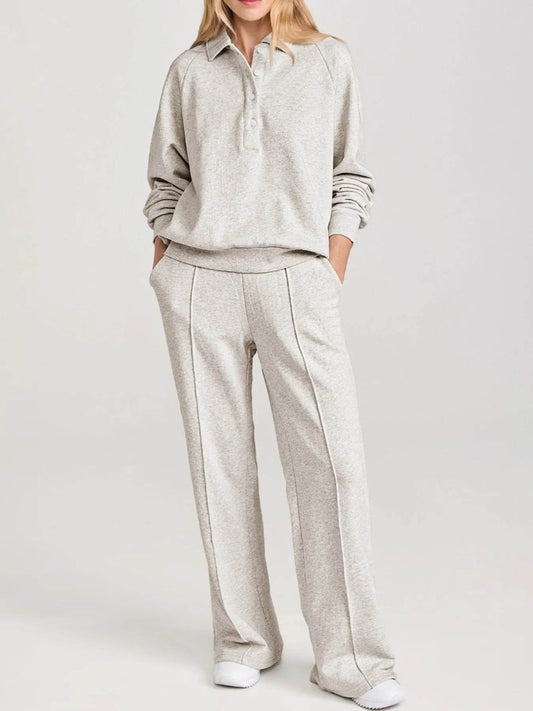 Collared Sweatshirt and High Waist Pants Active Set Light Gray Trendsi 621a6d36-6955-487b-8fd3-4b01cbd252d5-Max-Origin