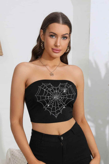 Heart Spider Web Graphic Tube Top Trendsi 62519e6b9d8948258d80699073fe3d53-Max
