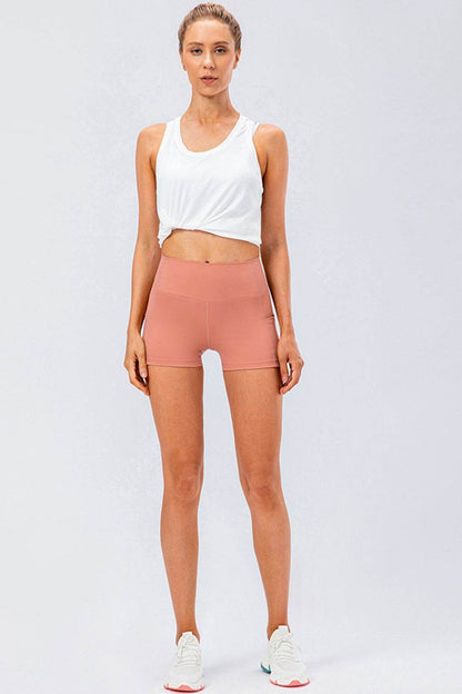 Slim Fit Wide Waistband Sports Shorts Trendsi 62631c395a4e47ec93456bf26b1608a3-Max
