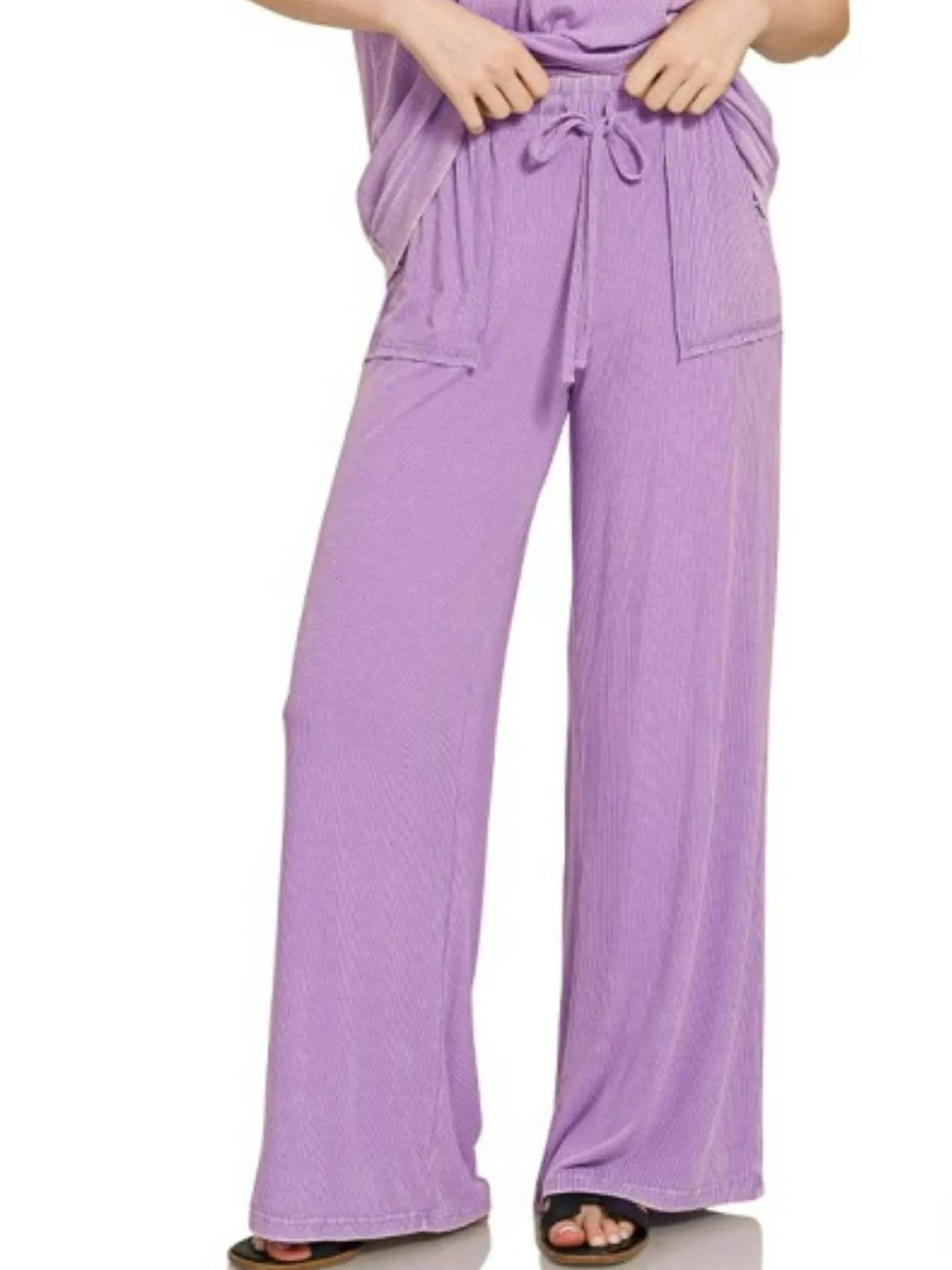 Zenana Ribbed Acid Wash Rayon Top & Pants Set Trendsi 6294c498-2a44-447a-8a94-a59f81bba268-Max-Origin