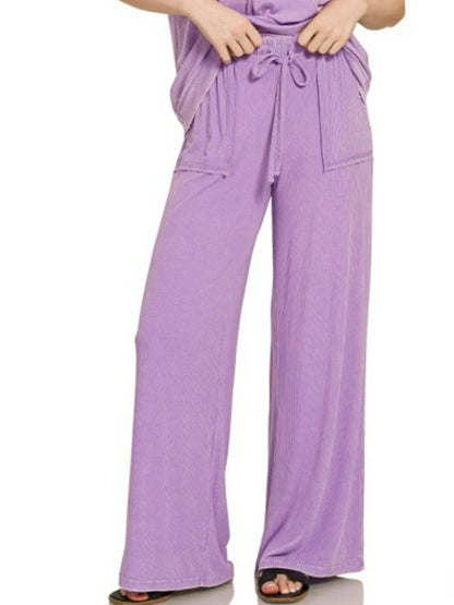Zenana Ribbed Acid Wash Rayon Top & Pants Set Trendsi 6294c498-2a44-447a-8a94-a59f81bba268-Max-Origin