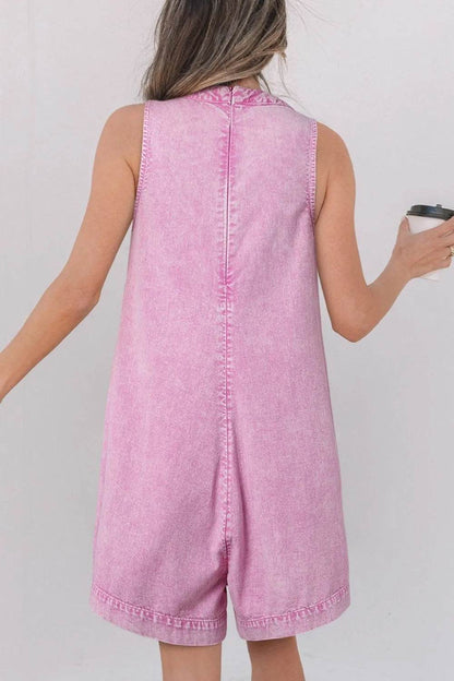 Mineral Wash Pleated Bust V Neck Sleeveless Denim Romper Trendsi 62a328b3-2dc2-4800-b80b-f3ac7b522d80-Max-Origin