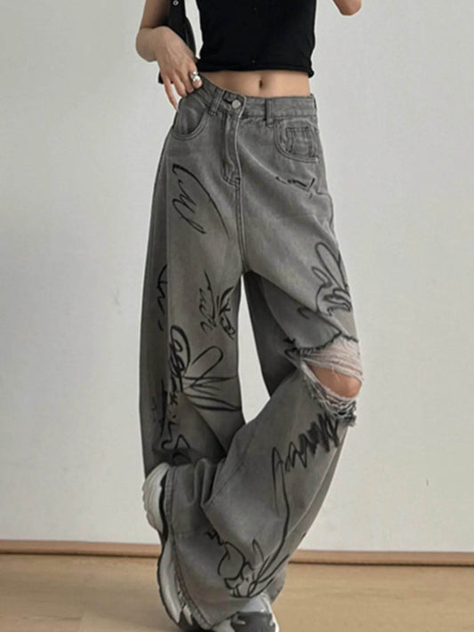 Printed Distressed Wide Leg Jeans Gray Trendsi 62ab39b2-a1dd-47dd-85f2-30bded0849b7-Max-Origin