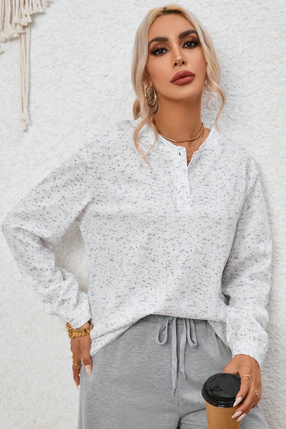 Buttoned Long Sleeve Top Trendsi 62f396a5d5cc48b7b8b71d40e8e5a0ad-Max