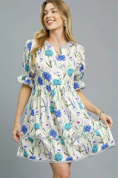 Umgee BabyDoll Floral Striped Hem Mini Dress Trendsi 62f3ee61-b631-4e64-82e5-6d901172f50b-Max-Origin