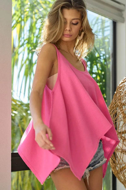 BiBi High and Low Flare Knit Tank Top Trendsi 63202e505ef04357913ef8f900dc2c94-Max-Origin