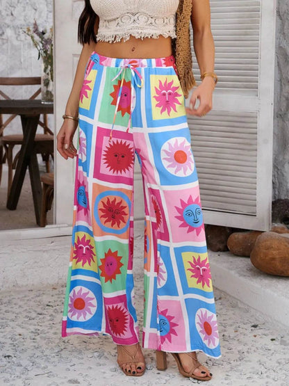 Devine Drawstring Printed Wide Leg Pants Multicolor Trendsi 636f4989-9649-466d-967a-b08b332256c8-Max