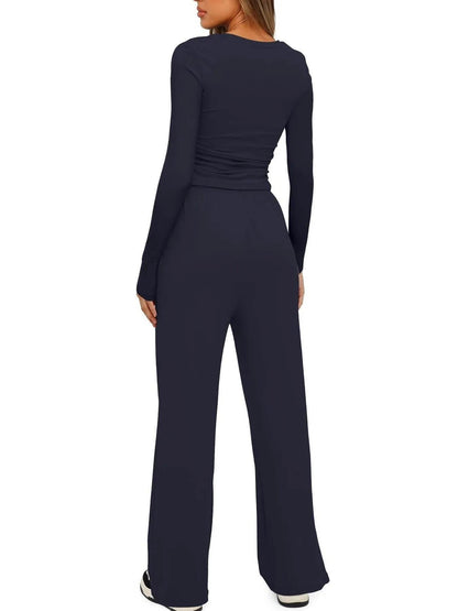 Round Neck Long Sleeve Top and Pants Set Trendsi 63a1b4ae53a3428c94f658e288637e52-Max-Origin