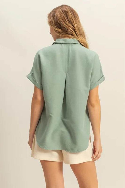 HYFVE Button Down Collared Neck Short Sleeve Shirt Trendsi 63e99a227cc24e468c85616ad1a3df89-Max-Origin