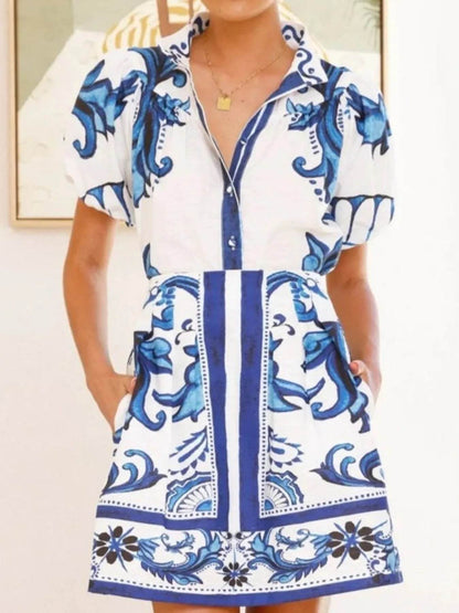 Printed Puff Sleeve Top and Skirt Set Trendsi 6419a07e-6321-43d6-90e6-dc768f012138-Max-Origin