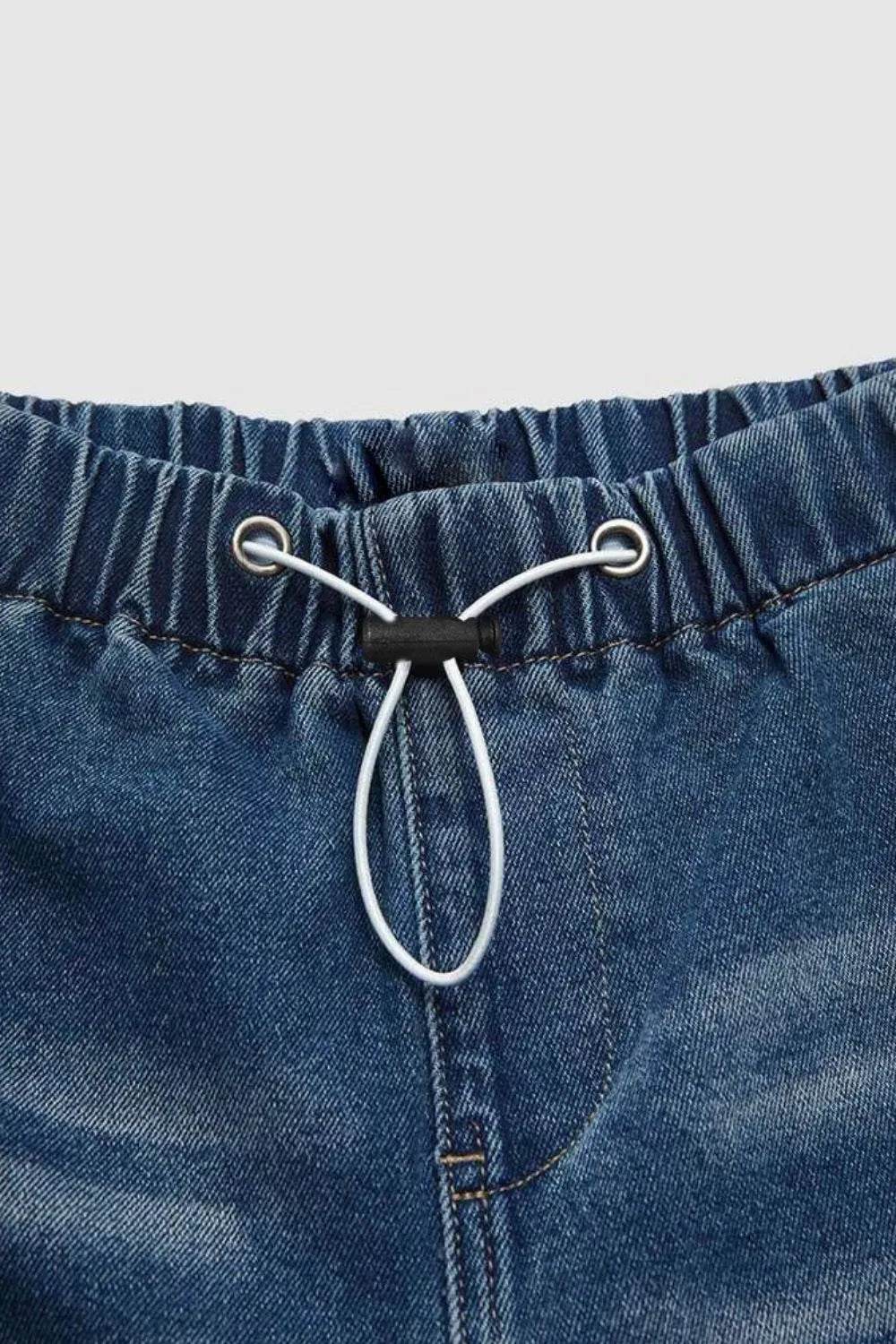 Drawstring Waist Wide Leg Shirred Jeans Trendsi 644ba5b7-4e70-4ab4-b6ae-4705485bad8b-Max