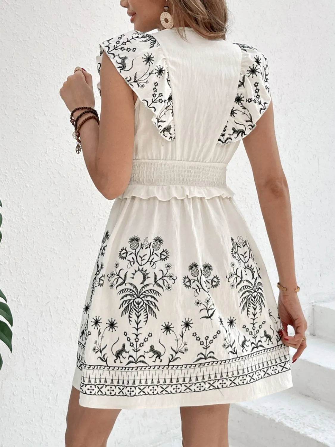 Smocked Ruffled Cap Sleeve Mini Dress Trendsi 645c57c1-30ed-46ce-a0f6-71d02d6d8ae1-Max-Origin