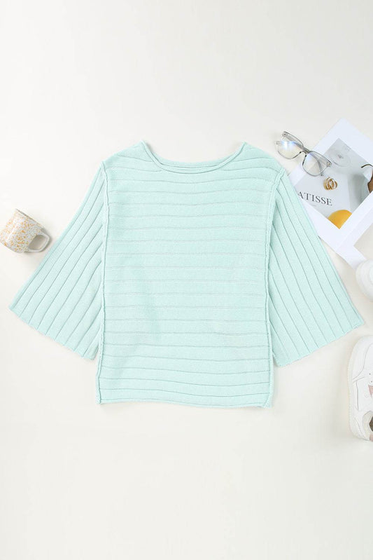 Round Neck Exposed Seams Pullover Top Aqua Trendsi 6466147d2d6542788e4705e75a4943e2-Max