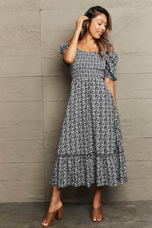 Perfee Floral Lace-Up Off-Shoulder Midi Dress Black Trendsi 647c68202c2a42bb8d33c0793e585bfb-Max