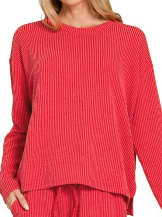 Zenana Corded Rib Long Sleeve Tee and Shorts Set Trendsi 64a33f3c-df95-4a40-bc4a-fb145ed76b7b-Max-Origin
