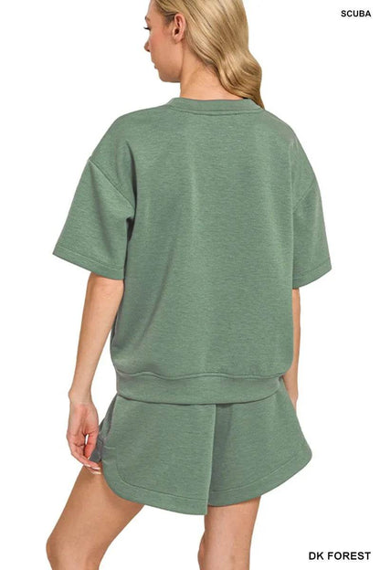 Zenana Scuba Short Sleeve Top & Shorts Set Trendsi 64a941214c3244d6bdb3f8be0aae4984-Max-Origin