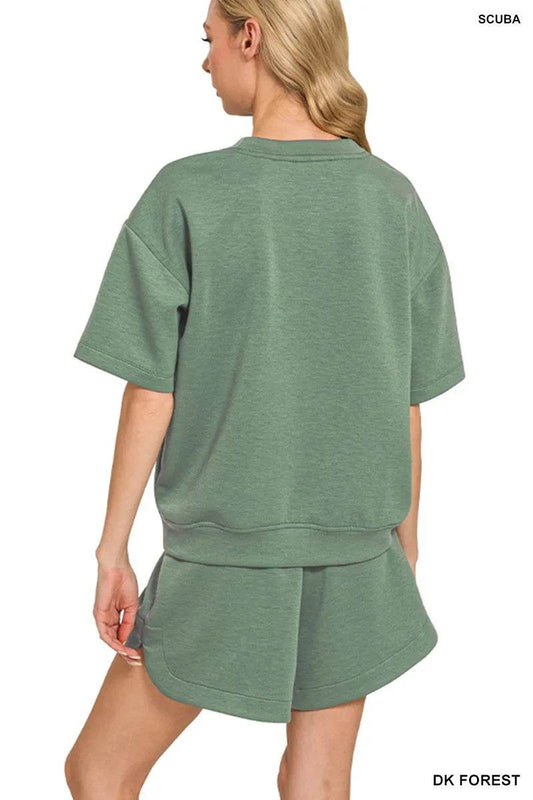 Zenana Scuba Short Sleeve Top & Shorts Set Trendsi 64a941214c3244d6bdb3f8be0aae4984-Max-Origin
