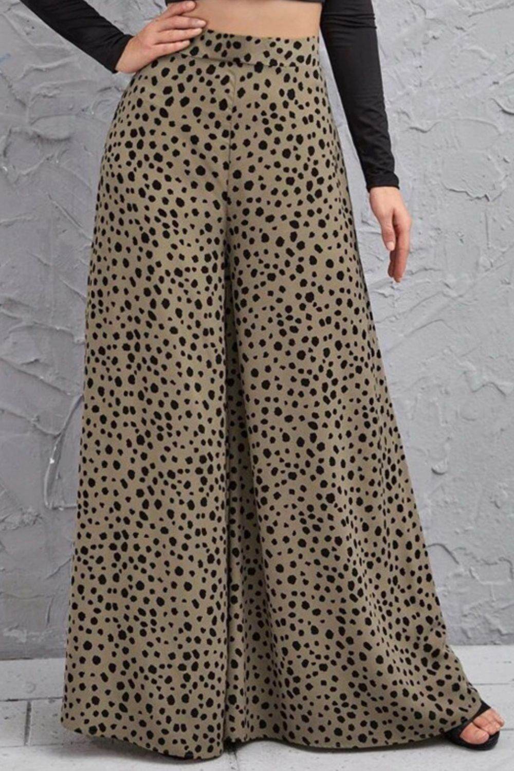 Animal Print High-Rise Culottes Olive Trendsi 64dea9172e97444f9def78b4e3554209-Max