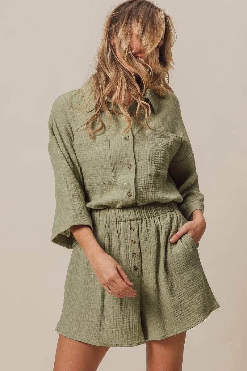 BiBi Crinkle Gauze Shirt and Short Set Trendsi 64e3e5615c524d3bb1443f6e798025ea-Max-Origin