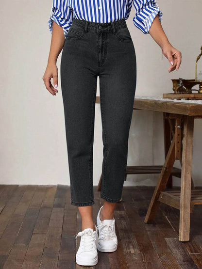 High Waist Jeans with Pockets Black Trendsi 64ffb609-362a-45dd-83ac-b36c5a6f6680-Max