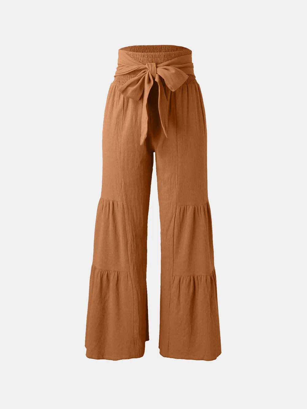 Tied Ruched Wide Leg Pants Trendsi 6530dcf6-fca6-40c6-b848-7471b0636919-Max