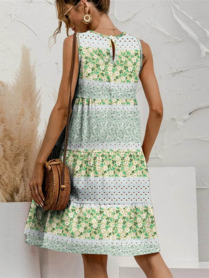 FAM-FAM Tiered Printed Round Neck Sleeveless Dress Trendsi 653acb75-a7a0-46c4-b033-beb9a5c80814-Max