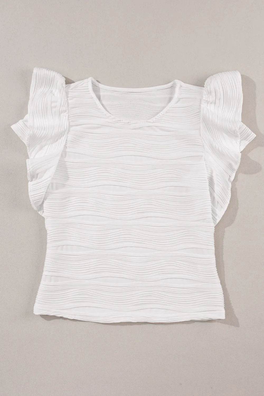 Ruffled Round Neck Textured Top Trendsi 6556f156-3acd-47e7-92ae-3f7ef7b545bd-Max-Origin
