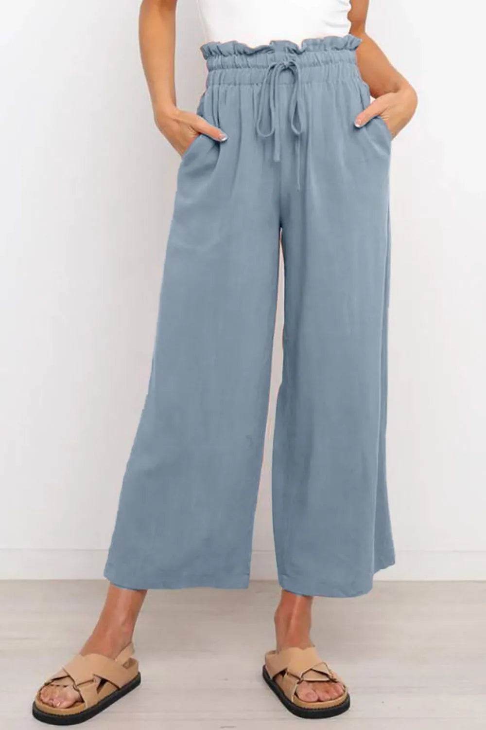 Drawstring Paperbag Waist Wide Leg Pants Light Blue Trendsi 65f5db9d-6a9f-4479-b5cd-745e6cca09ec-Max