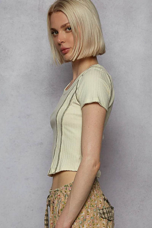 POL Contrast Stitching Round Neck Crop T-Shirt Trendsi 66060115-2709-4d89-8024-064a270ddaf3-Max-Origin