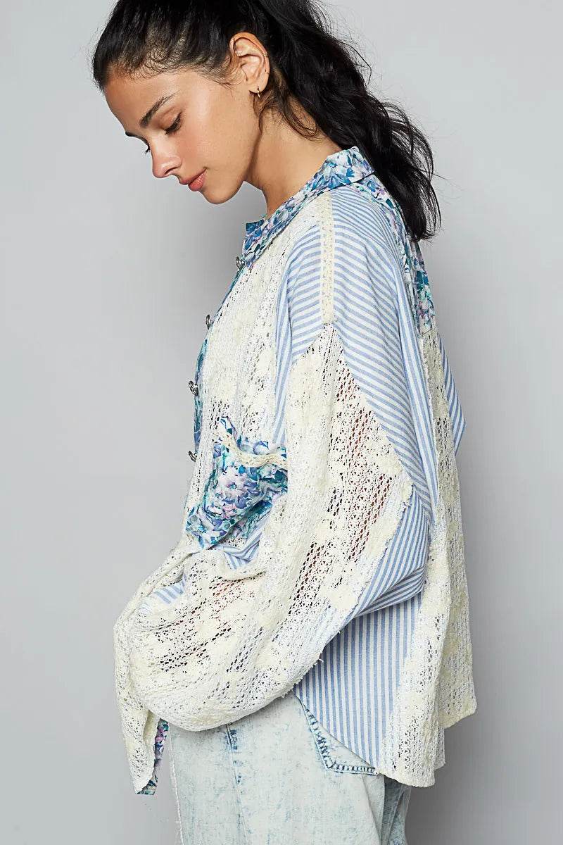 POL Lace Long Sleeve Shirt with Floral and Striped Pattern Trendsi 664c12d3-c52c-4231-bf9c-bd3e82b34fb3-Max-Origin