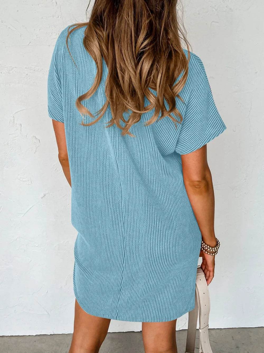 Lovelet Round Neck Short Sleeve Mini Dress Trendsi 670aa411-bab8-4c9b-83b8-b56b0db490e3-Max