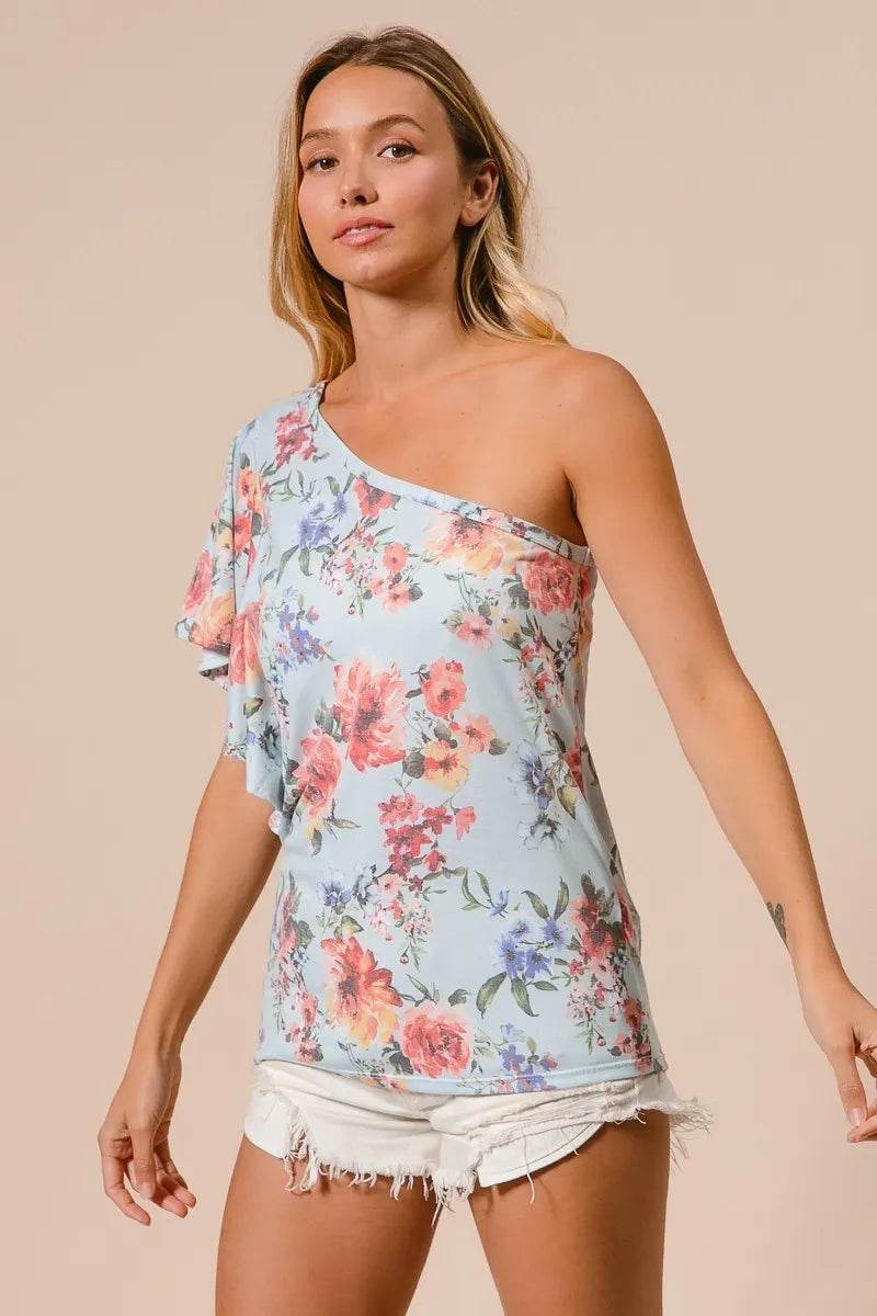 BiBi Floral Printed Jersey Knit Ruffle Sleeve Top Trendsi 672bb428057d4069964dd63de08b7b45-Max-Origin