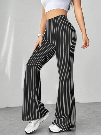 High Waisted Flare Pants Black And White Stripes Trendsi 673b0a8401e840189f103465cb28d6e5-Max-Origin