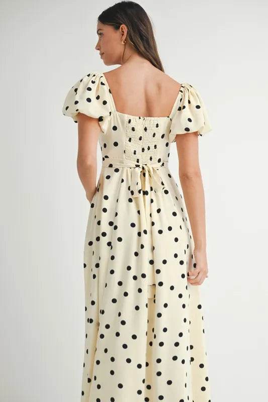 MABLE Polka Dot Puff Sleeve Midi Dress Trendsi 6743dab2c4be4301b8eb890a6609f599-Max-Origin
