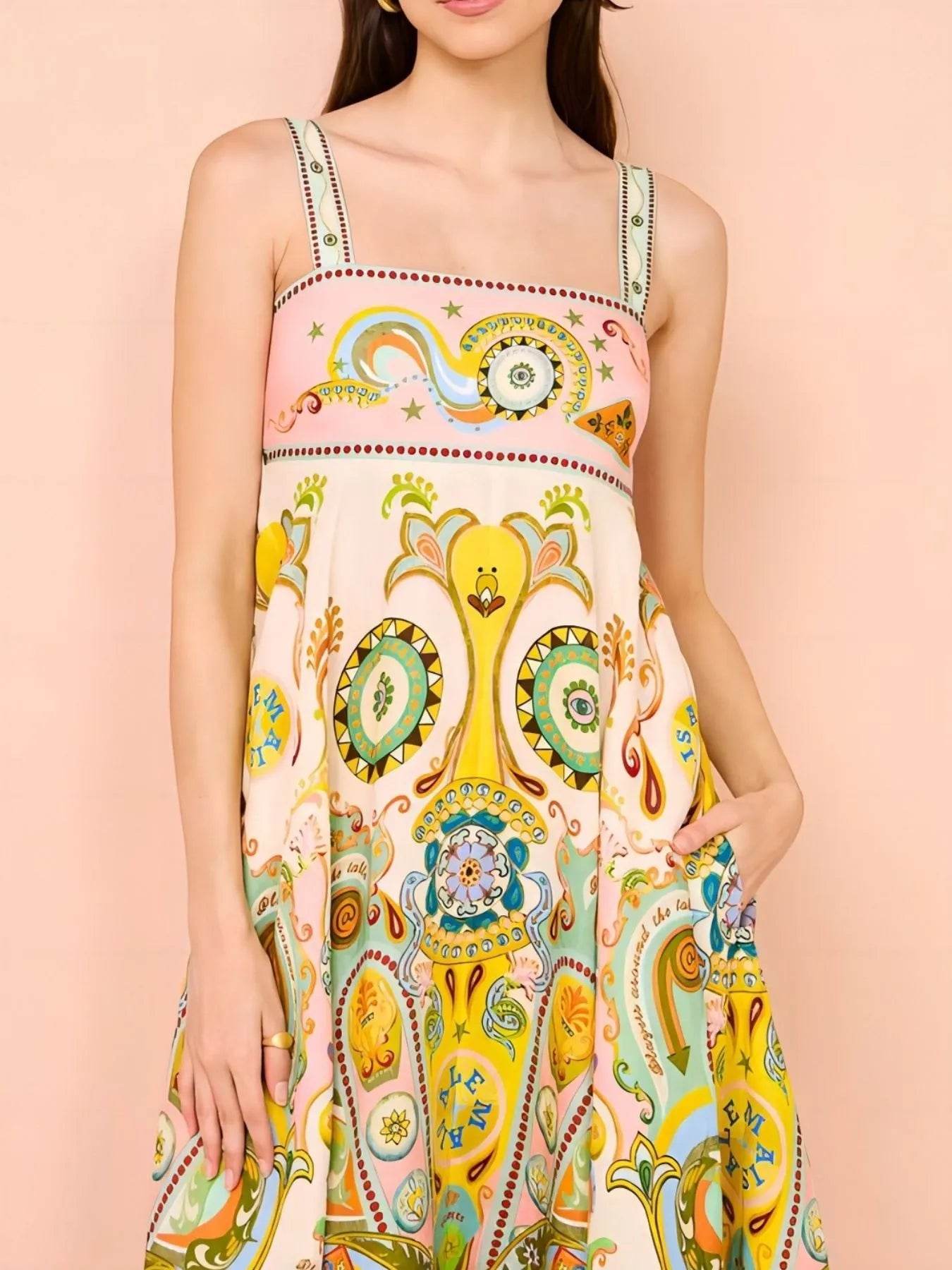 Paisley Print Square Neck Summer Dress Trendsi 676e6642-68c1-4837-b842-4540c4eba1b9-Max-Origin