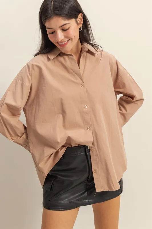 HYFVE Button Down Long Sleeve Shirt Tan Trendsi 67741600-b622-42a8-91f9-2b33711cf465-Max-Origin