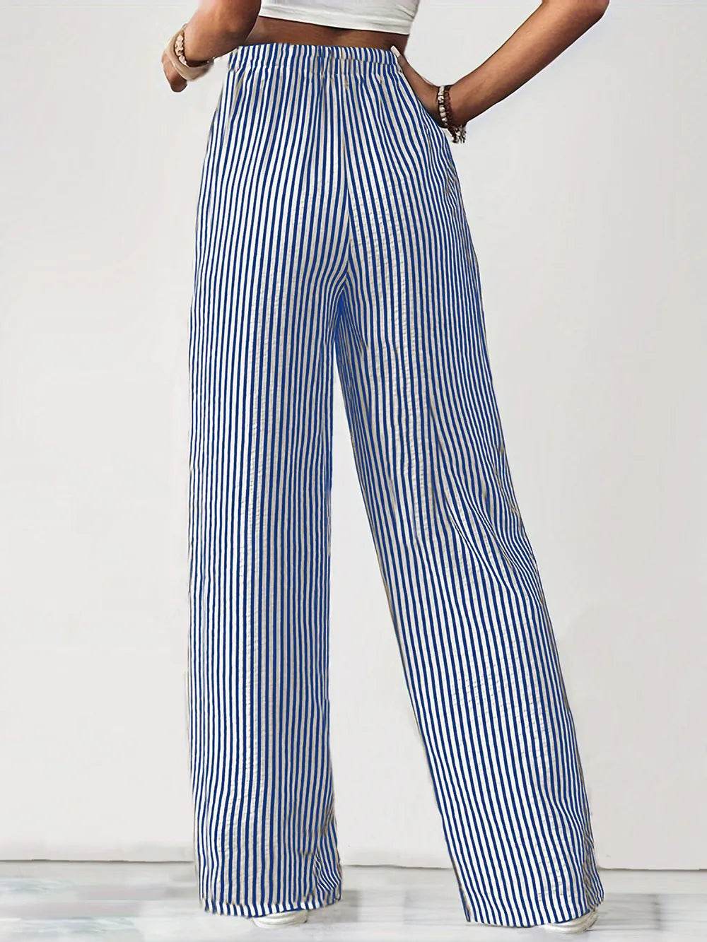 Drawstring Striped Elastic Waist Pants Trendsi 6783e951-1ffa-454a-abb8-69073fa9a28a-Max