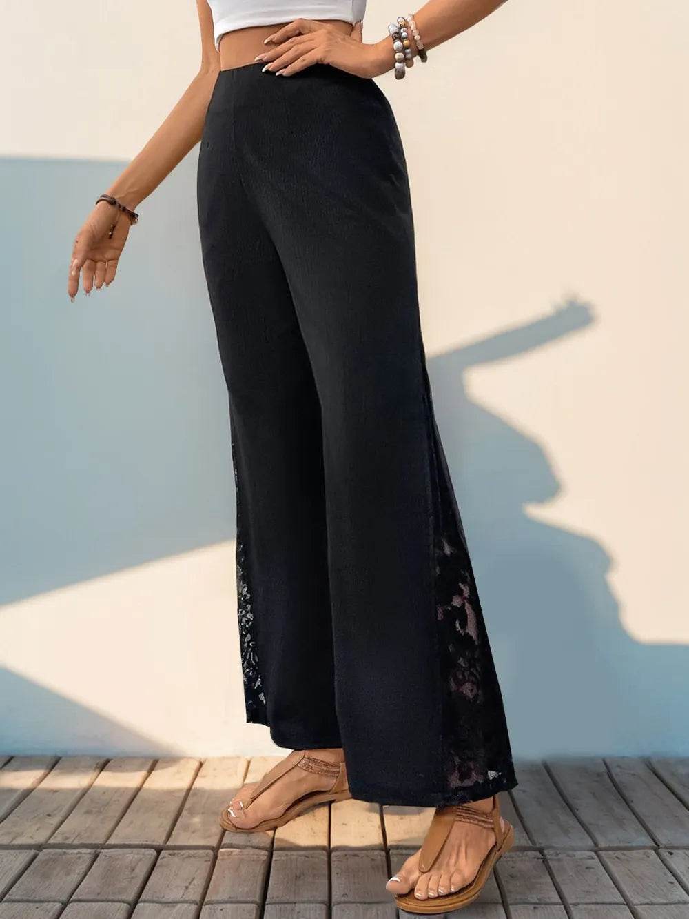 Perfee Lace Detail Wide Leg Pants Trendsi 679187c9-b1ed-484d-9814-5426cbcbc807-Max