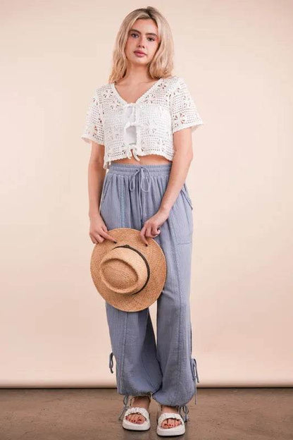 VERY J Front Tie Crochet Crop Top Ivory Trendsi 67a462506a4d47fa94f9ea5c2f50ab09-Max-Origin