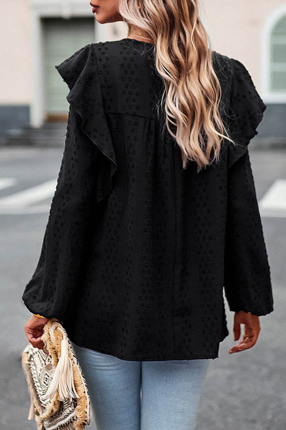 Round Neck Ruffled Blouse Trendsi 67bffec5e2d04ff9af3b644273ea955b-Max