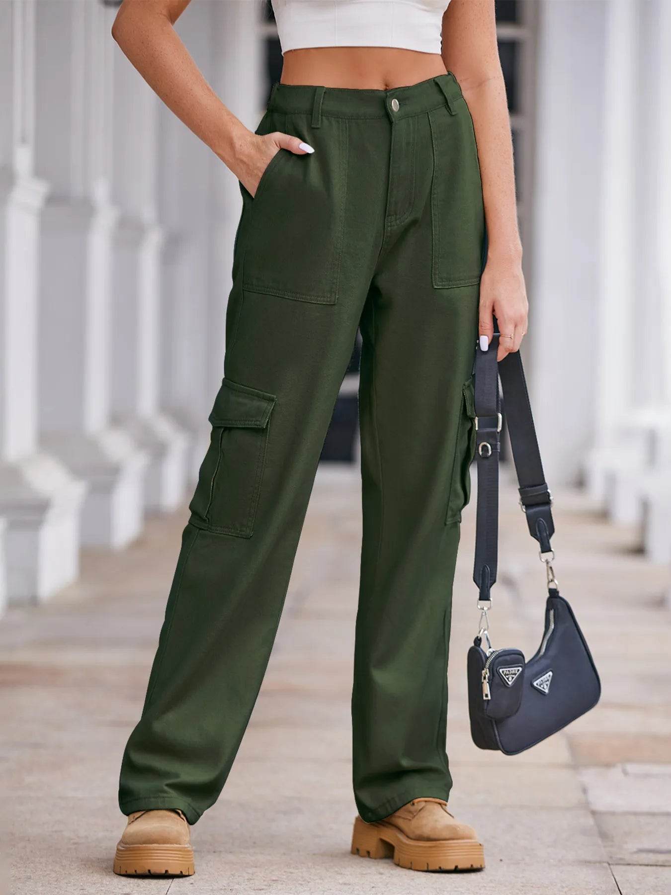 High-Waisted Cargo Jeans Military Green Trendsi 67c802a01b1b49c3b56f7f364bdcc61b-Max-Origin